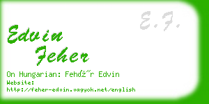 edvin feher business card
